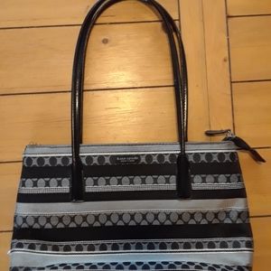 Kate Spade Bleck Grey Oval Patterned Purse